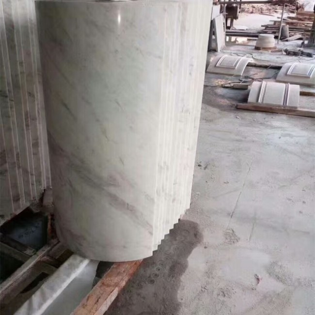 Guangxi white marble hollow column
